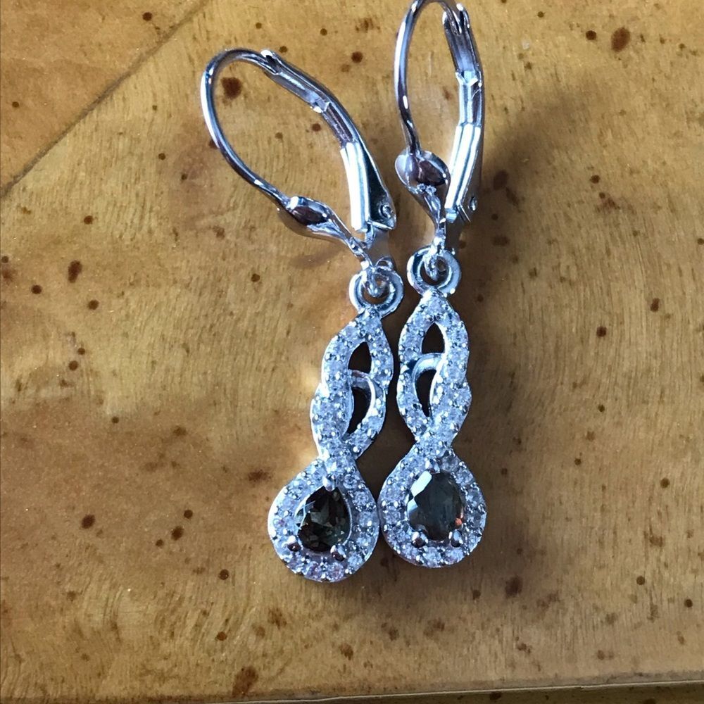 Natural Andalusite Sterling Silver Earrings